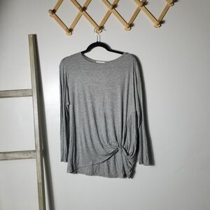 NWOT GINGER G WOMEN'S GRAY LONG SLEEVE BLOUSE SIZE LARGE